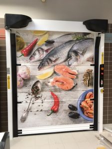 Porte souple à enroulement avec impression numérique Maviflex